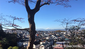 高幡山の白い富士：六田知弘撮影